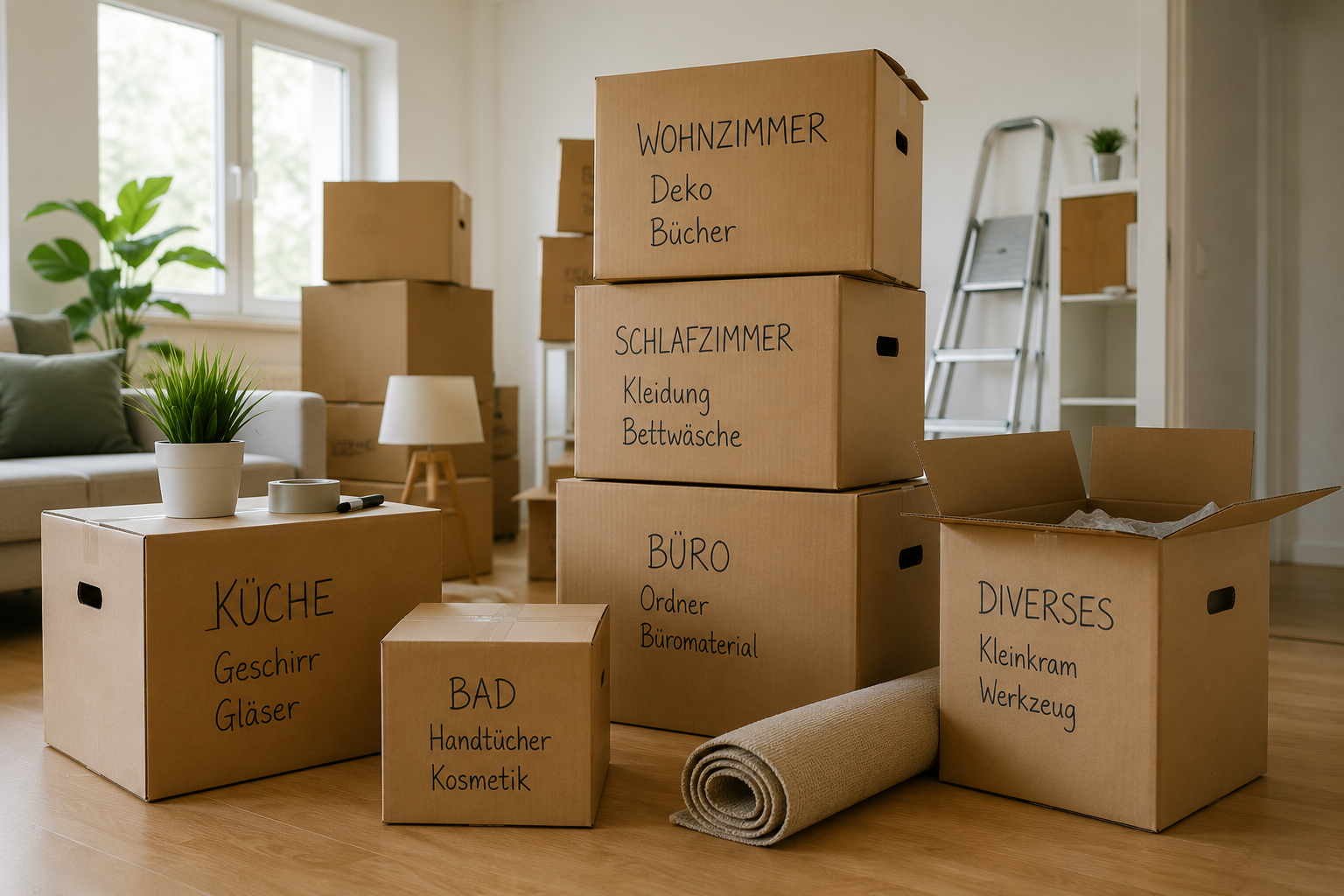 Kisten packen Sie – Hausverkauf machen wir!